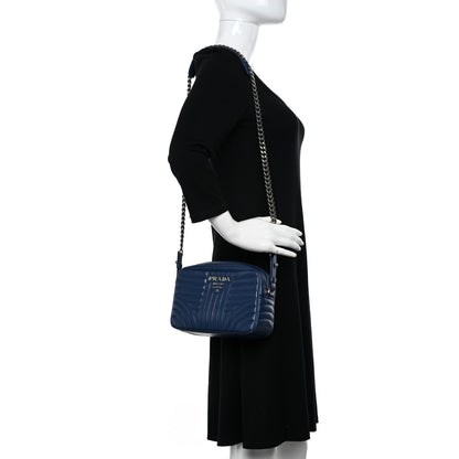Prada Soft Calfskin Diagramme Crossbody Bag Bleuette 2 of 14