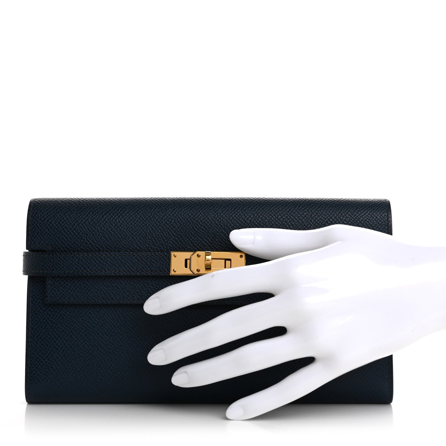 Hermes Epsom Kelly Longue Wallet Bleu de Prusse 2 of 13