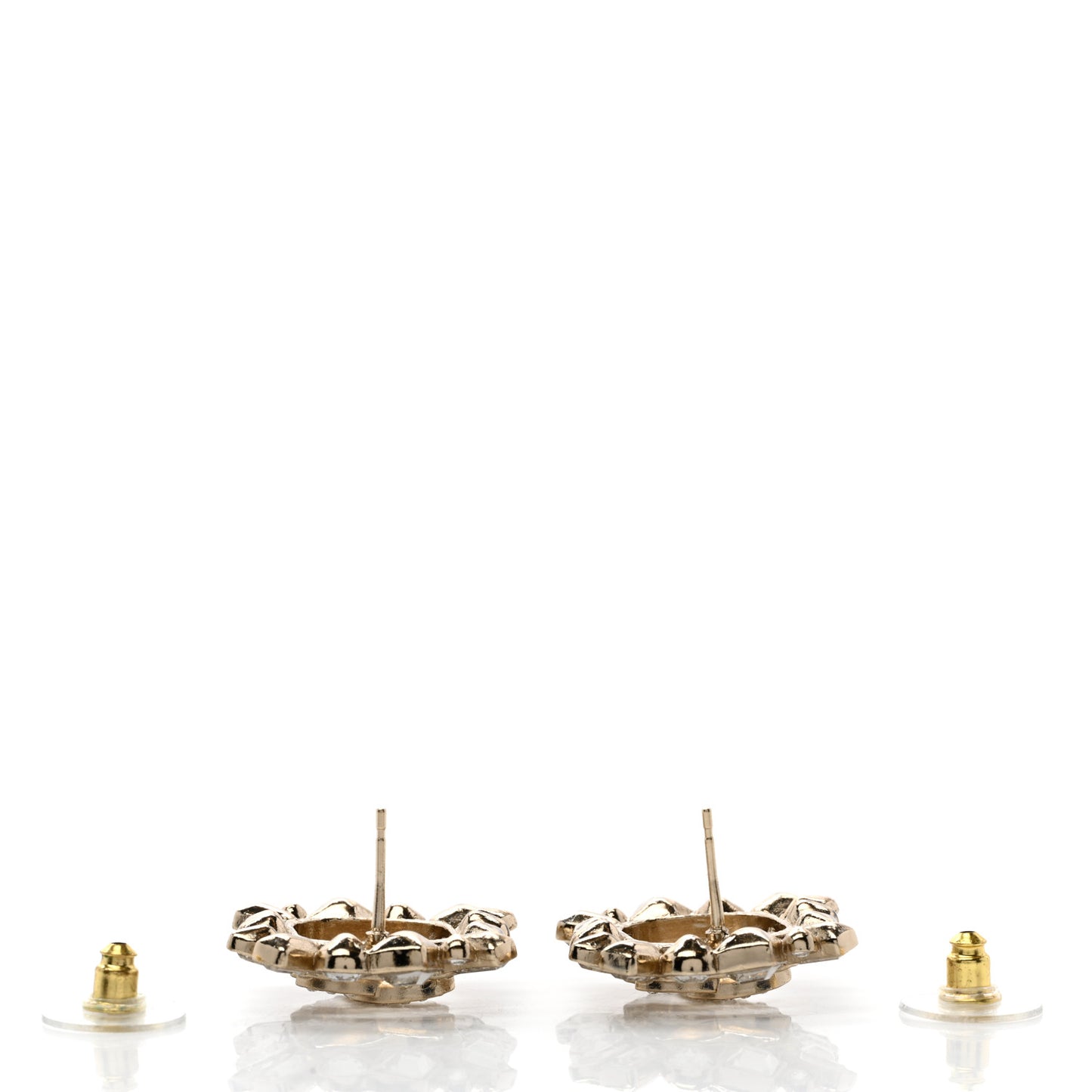 Baguette Crystal CC Cluster Earrings Silver
