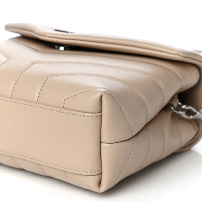 Saint Laurent Calfskin Y Quilted Monogram Toy Loulou Crossbody Bag Nude Powder 10 of 15