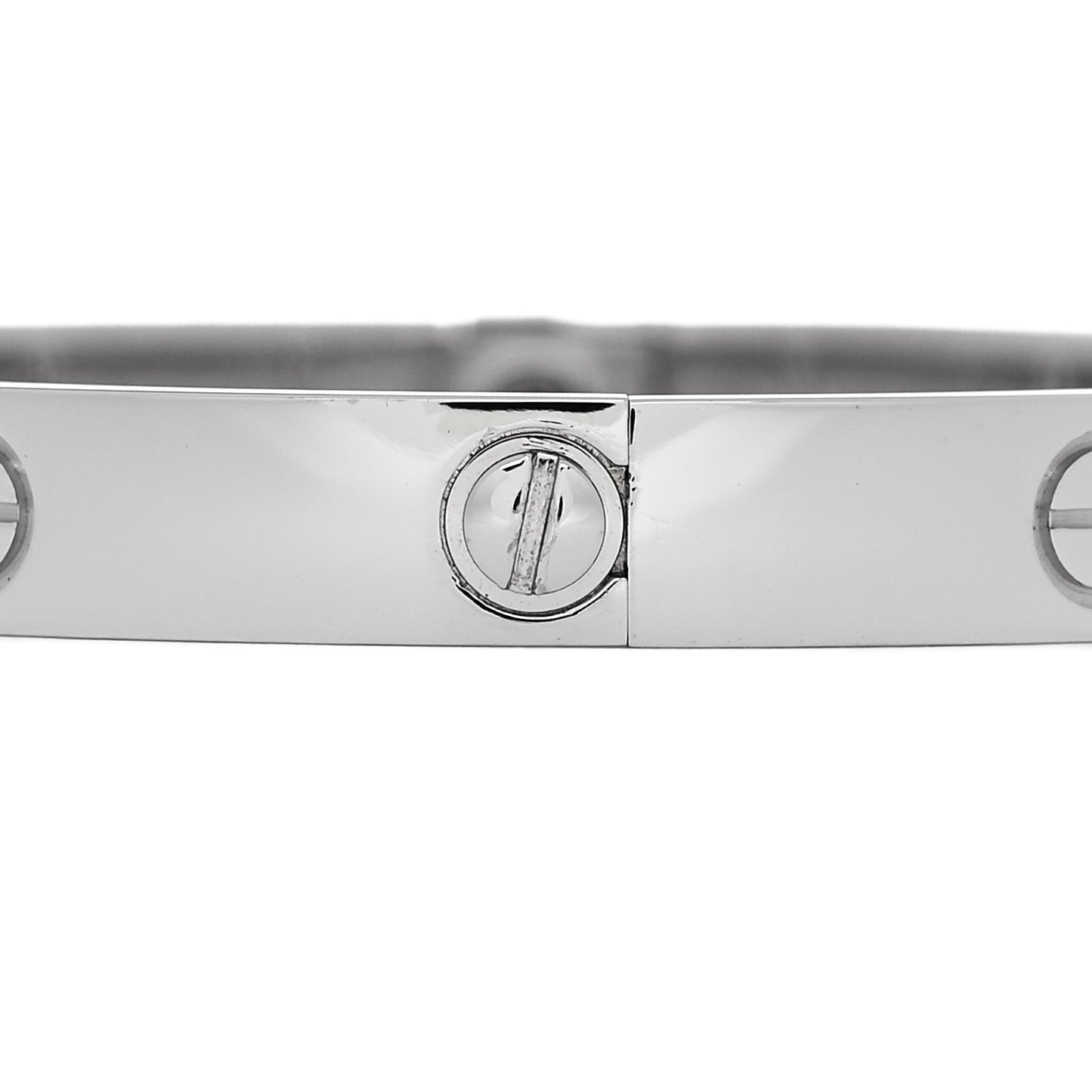 18K White Gold 4 Diamond Love Bracelet 17