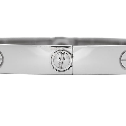 Cartier 18K White Gold 4 Diamond Love Bracelet 17 3 of 7