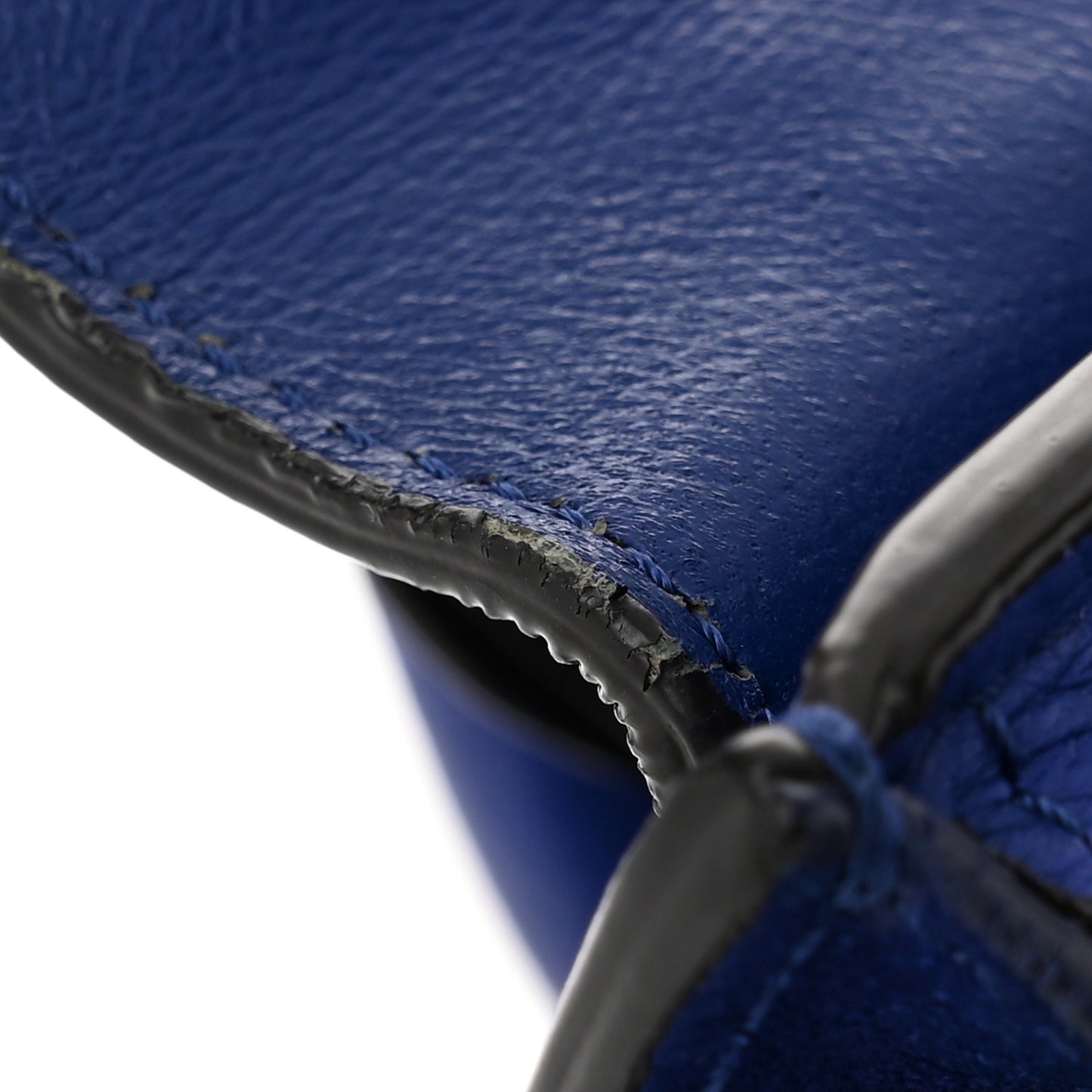 Drummed Calfskin Suede Medium Trapeze Indigo