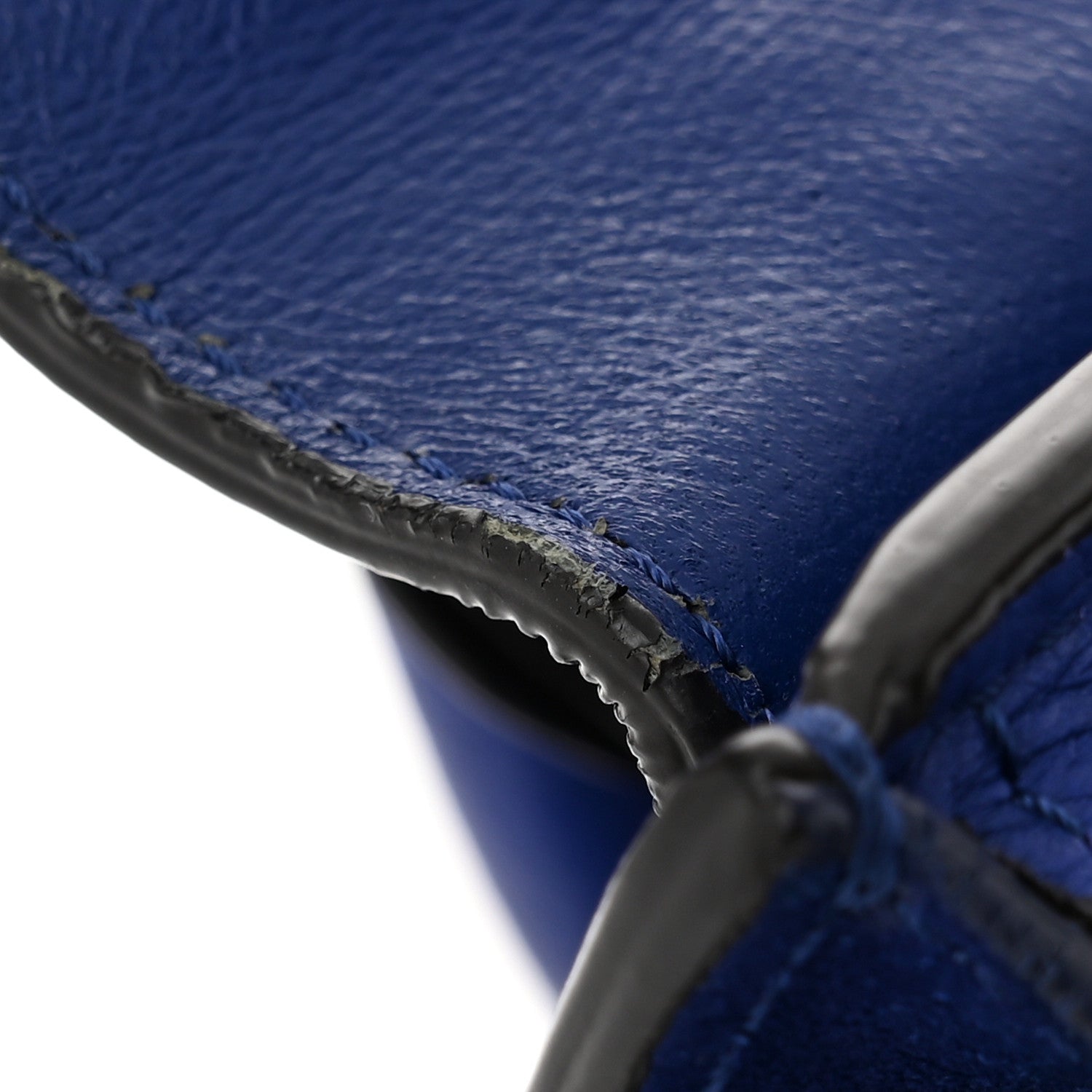 Celine Drummed Calfskin Suede Medium Trapeze Indigo 11 of 12