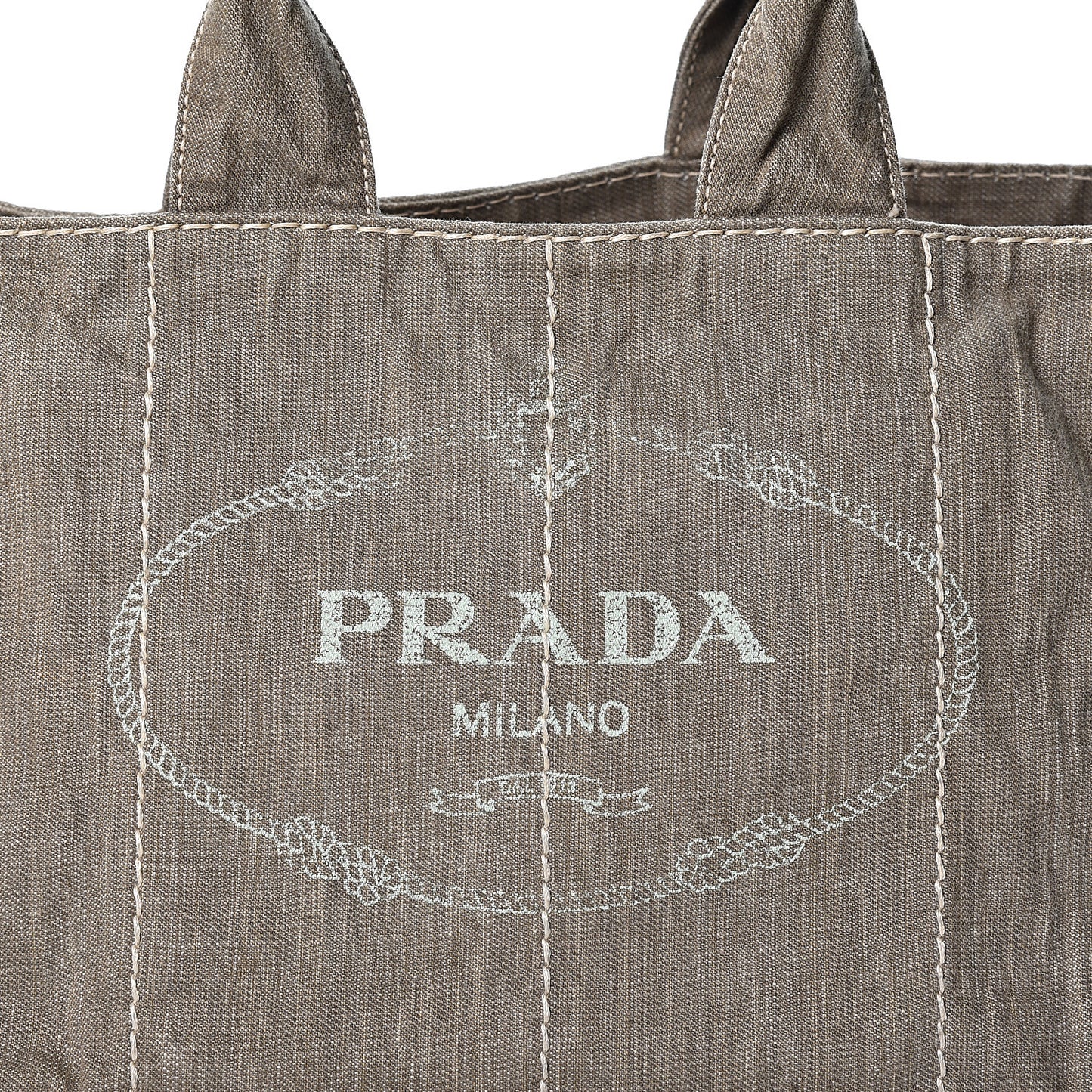 Denim Logo Tote Militare