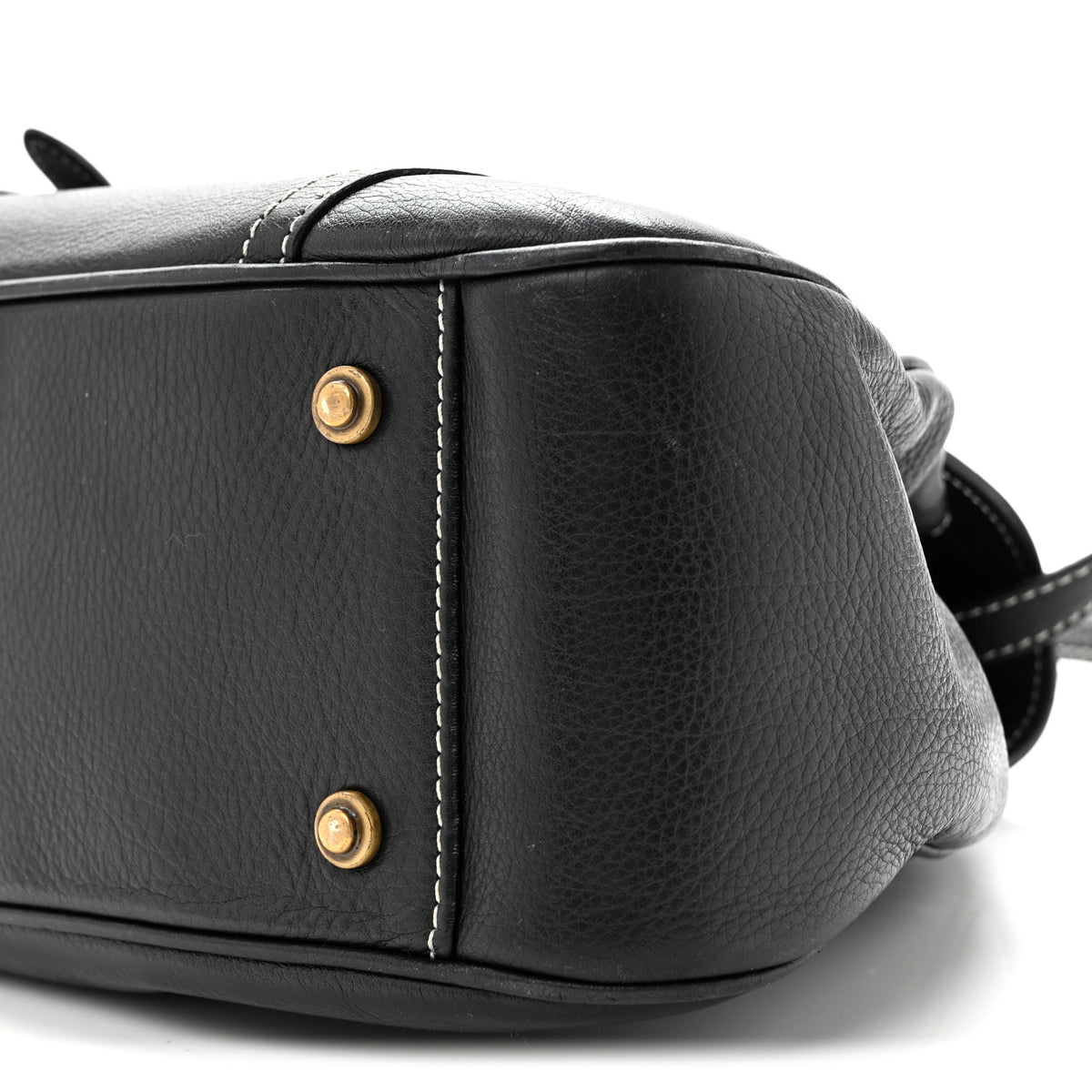 Christian Dior Calfskin Saddle Top Handle Satchel Black 10 of 16