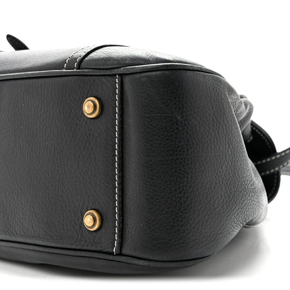 Christian Dior Calfskin Saddle Top Handle Satchel Black 10 of 16