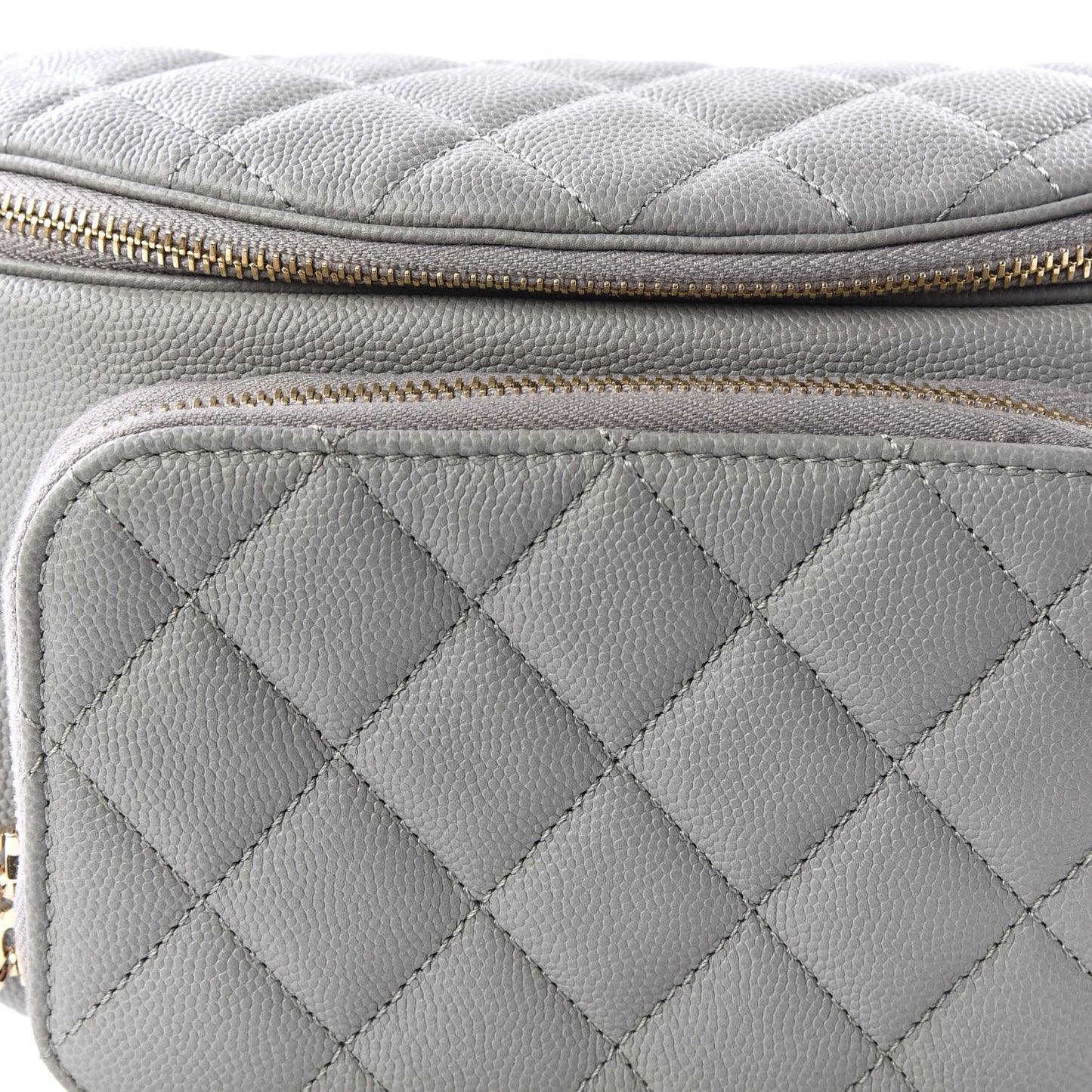 Caviar Quilted Business Affinity Waist Bag Grey