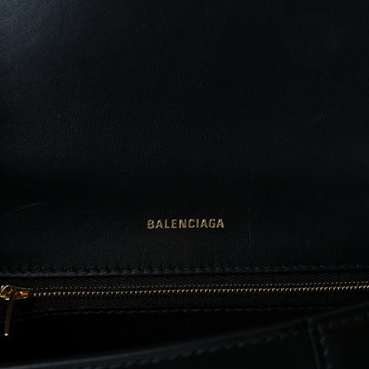 Balenciaga Shiny Box Calfskin Small Hourglass Top Handle Bag Black 6 of 11