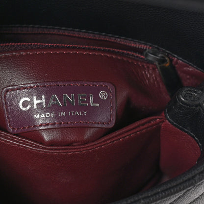 Chanel Caviar Chevron Quilted Extra Mini Coco Handle Flap So Black 6 of 10