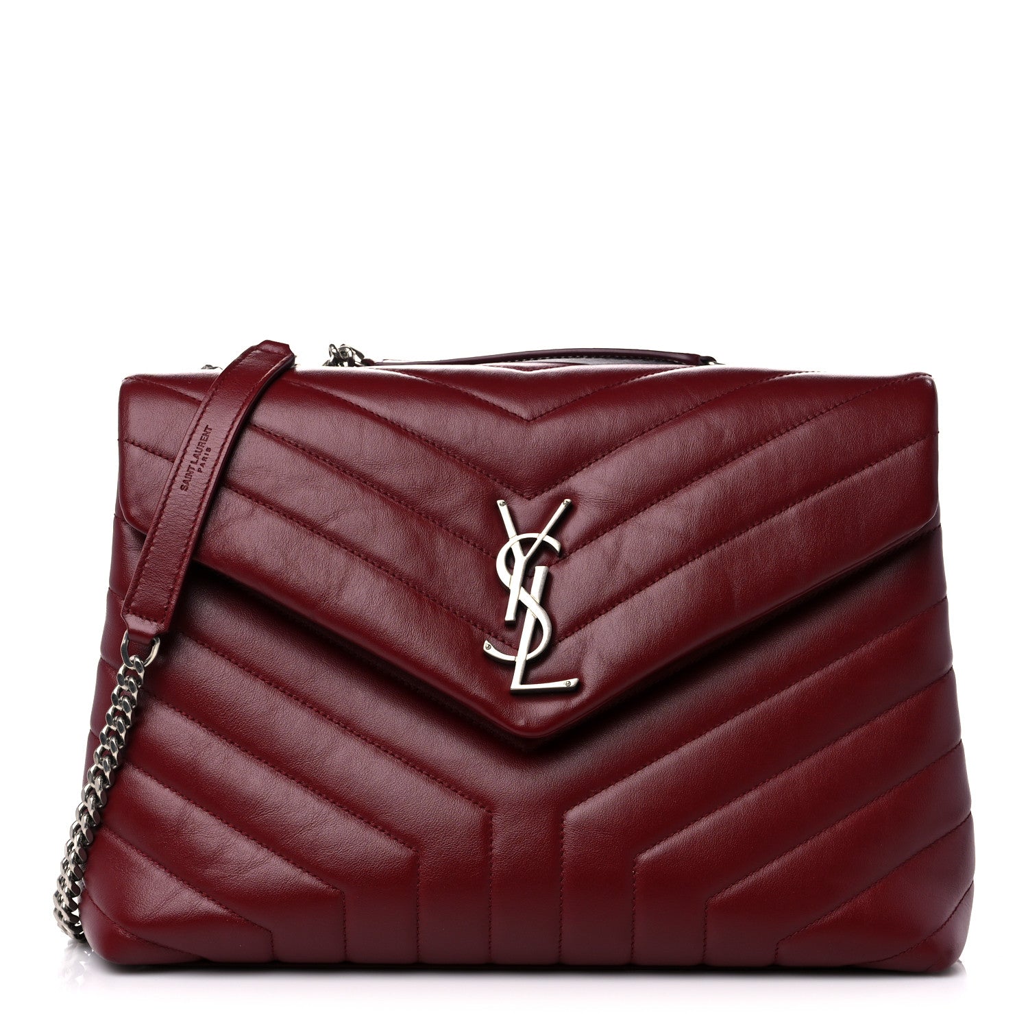 Saint Laurent Calfskin Y Quilted Monogram Medium Loulou Chain Satchel Palissandre 1 of 14