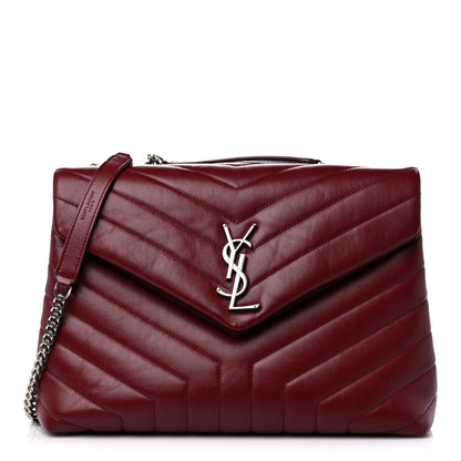 Saint Laurent Calfskin Y Quilted Monogram Medium Loulou Chain Satchel Palissandre 1 of 14