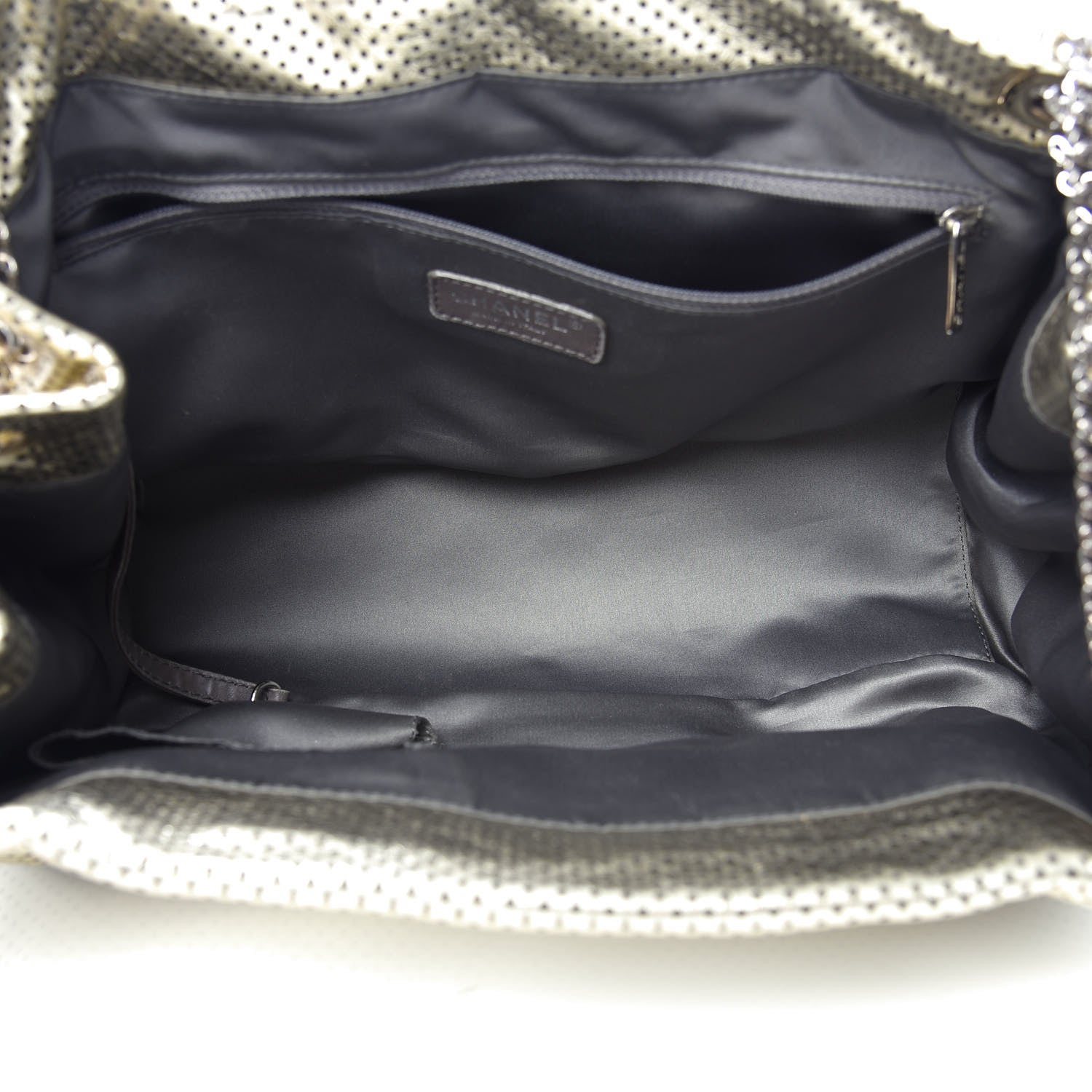 Chanel Metallic Calfskin Perforated Large Drill Accordion Flap Gold 5 of 14