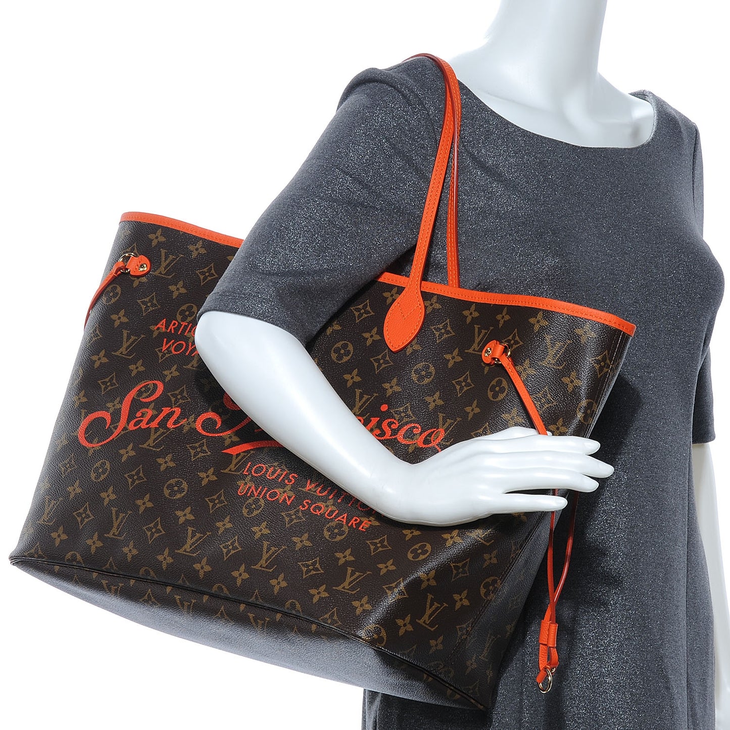 Monogram Articles de Voyage Ikat San Francisco LV Cup Neverfull GM Orange