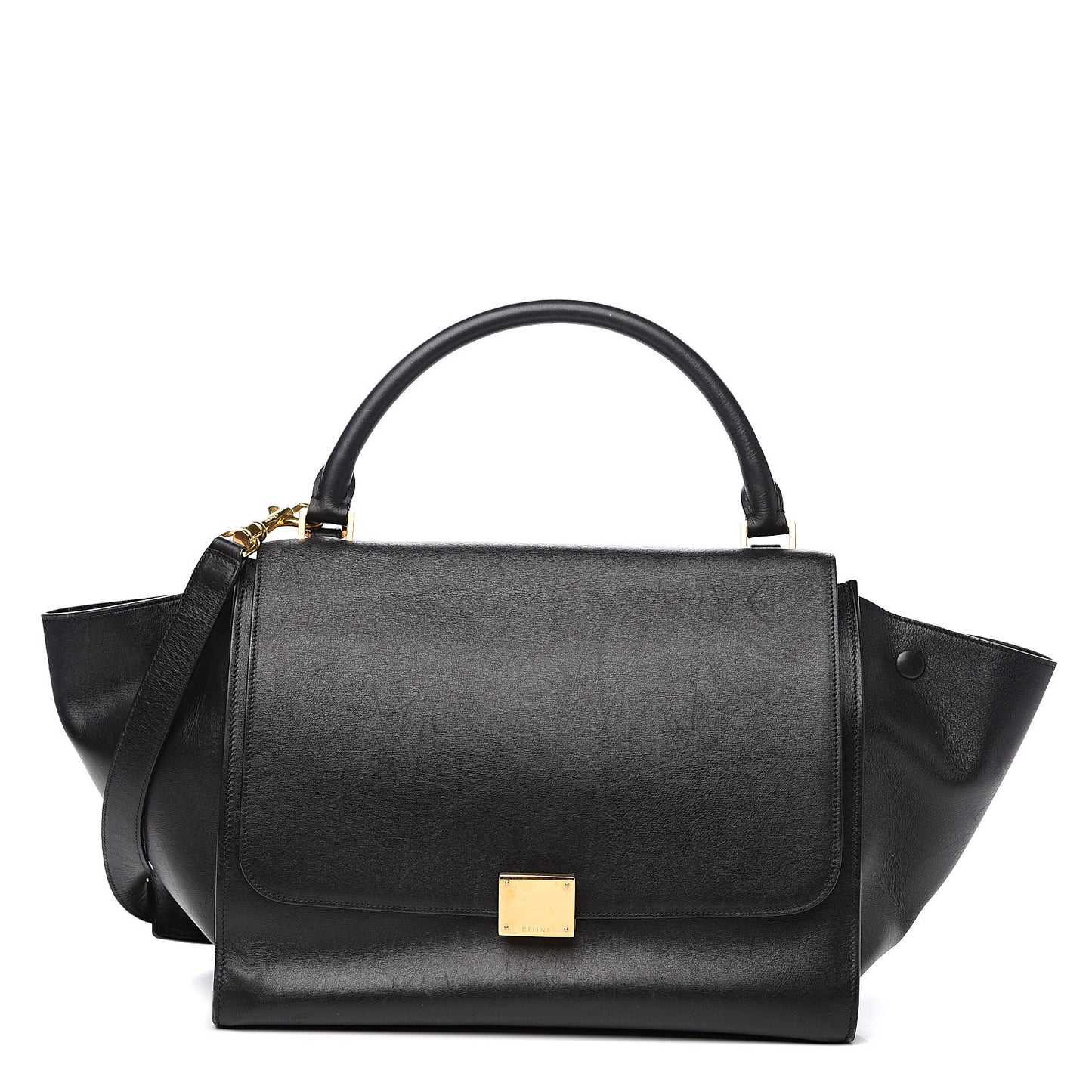 Smooth Calfskin Medium Trapeze Black