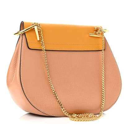 Chloe Grained Calfskin Lambskin Bi-Color Drew Shoulder Bag Wet Sand Sunflower 2 of 8