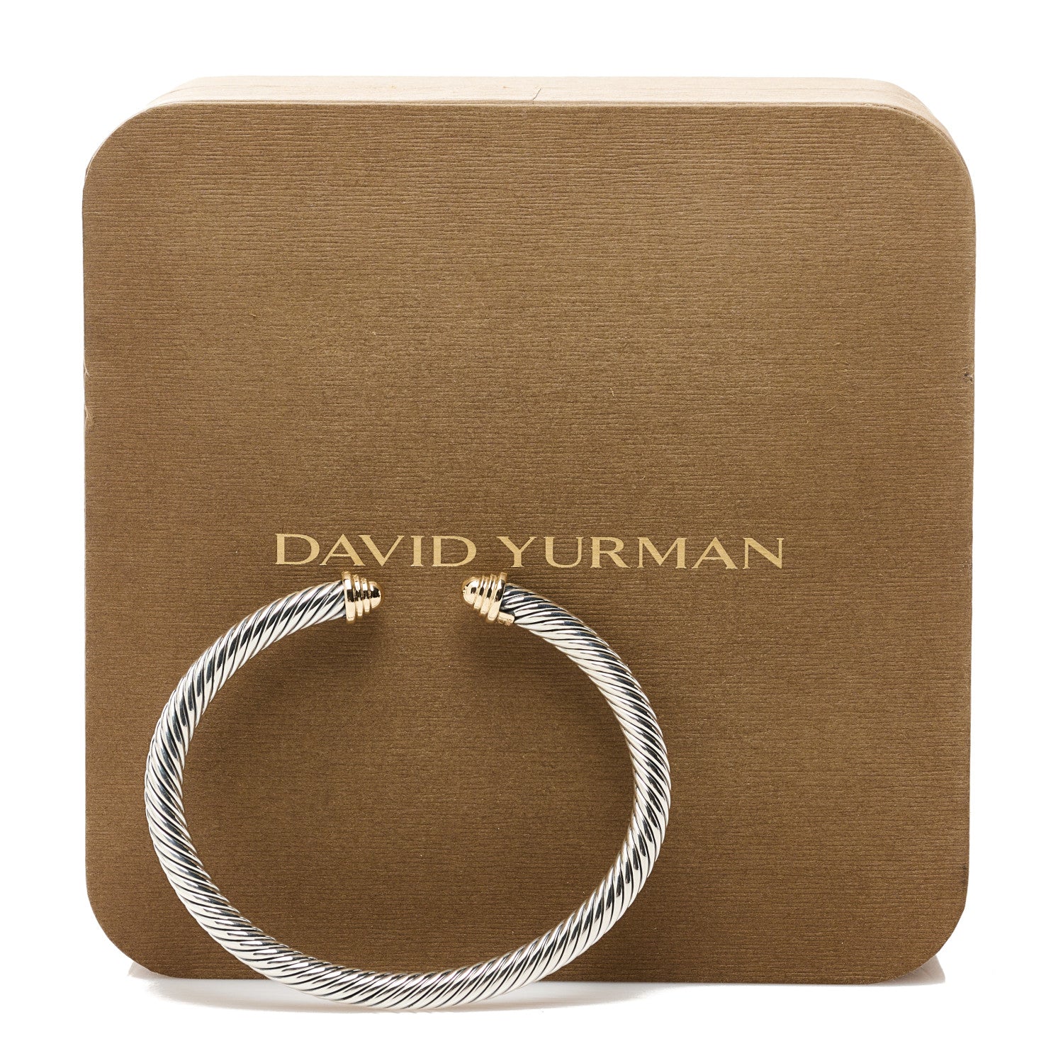 David Yurman Sterling Silver 14K Yellow Gold 5mm Cable Classics Bracelet 4 of 4