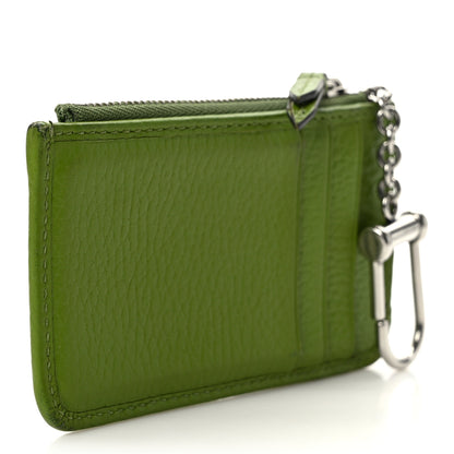 Gucci Dollar Calfskin Enamel Monochrome GG Marmont Key Case Card Holder Lemon Leaf 3 of 6