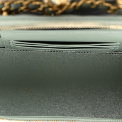 Chanel Metallic Lambskin Quilted Small CC Dynasty Vanity Case With Chain Grey 5 of 12