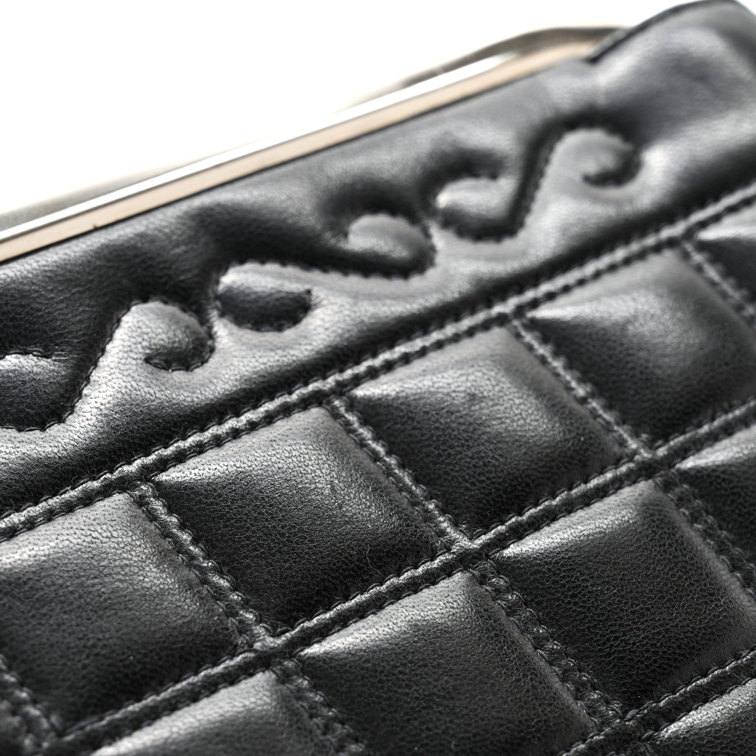 Chanel Lambskin Crystal CC Quilted Clutch Black 12 of 13