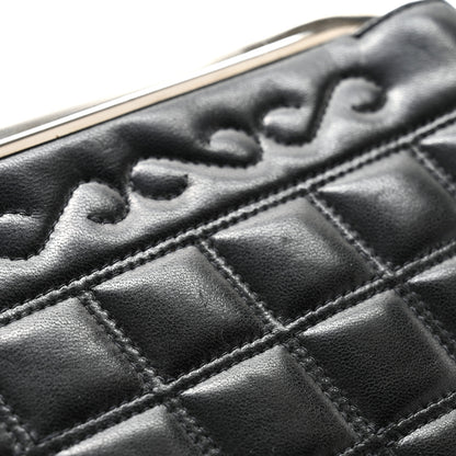 Chanel Lambskin Crystal CC Quilted Clutch Black 12 of 13