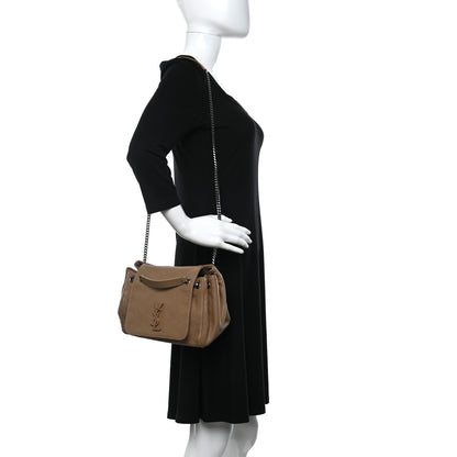 Saint Laurent Vintage Lambskin Chevron Monogram Small Nolita Light Carmel 2 of 13