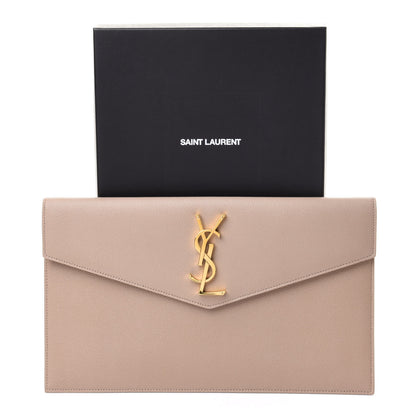 Saint Laurent Grain De Poudre Uptown Pouch Dark Beige 9 of 9
