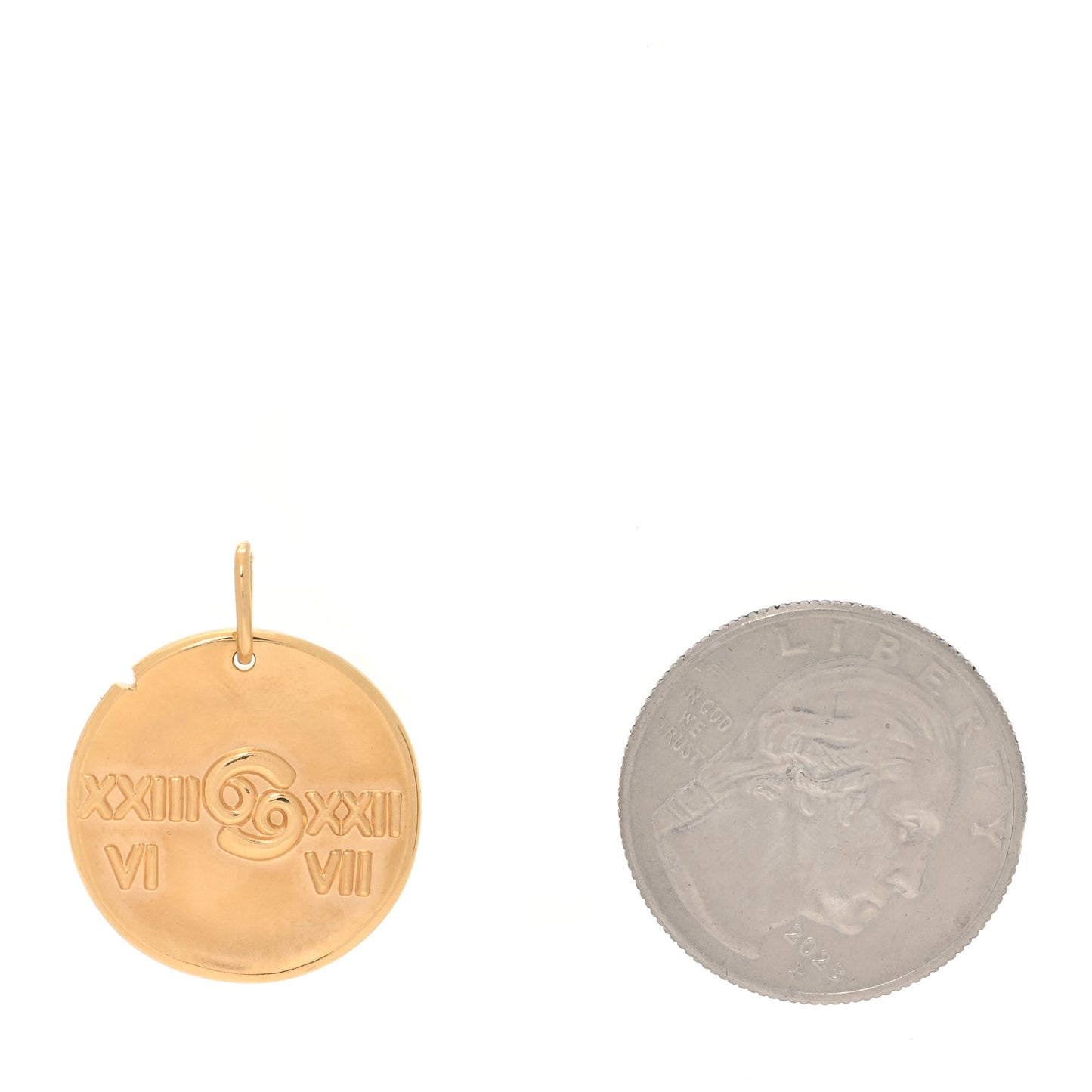 18K Yellow Gold Zodiac Cancer Pendant