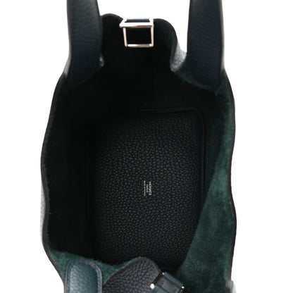 Hermes Taurillon Clemence Picotin Lock 18 PM Vert Cypress 5 of 13
