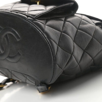Chanel Lambskin Quilted Drawstring Backpack Black 11 of 14