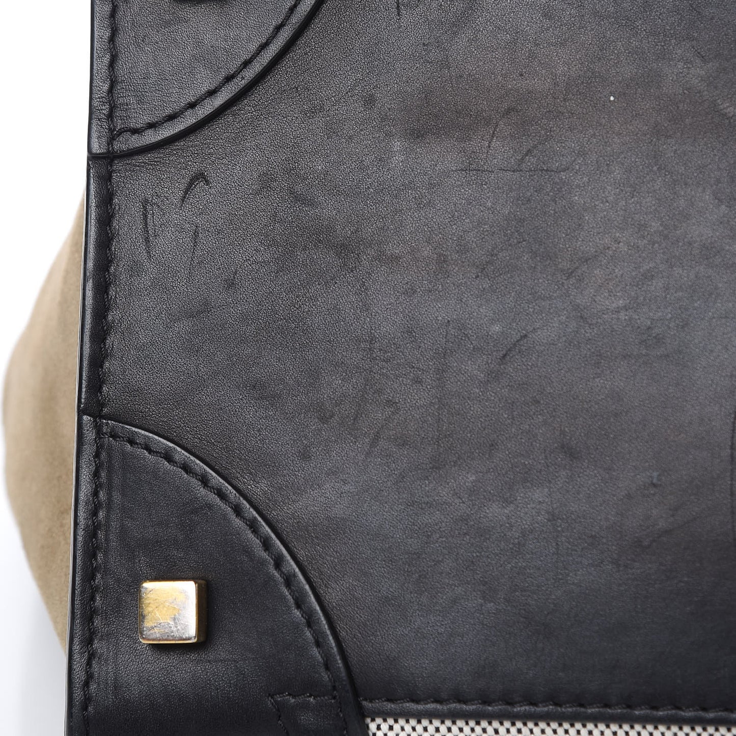 Canvas Smooth Calfskin Suede Mini Tri-Color Luggage