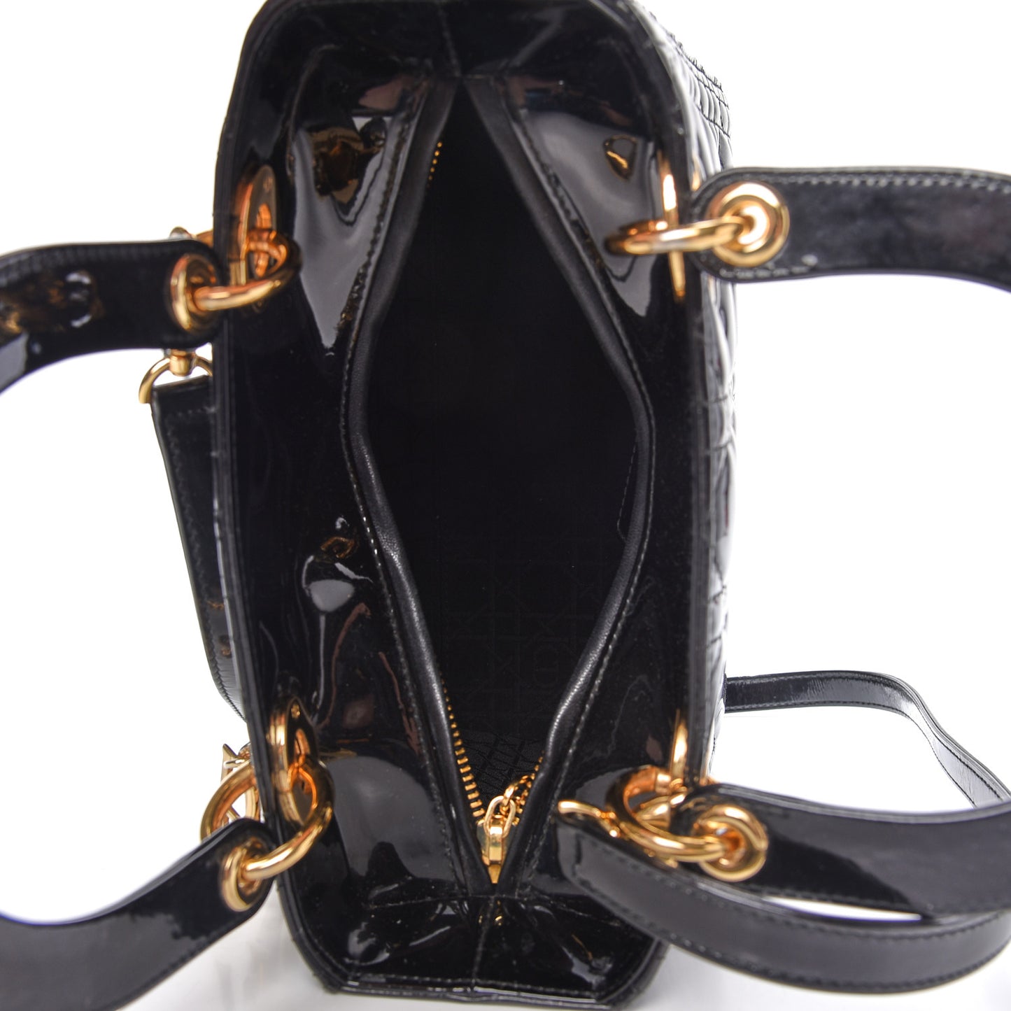 Patent Cannage Medium Lady Dior Black