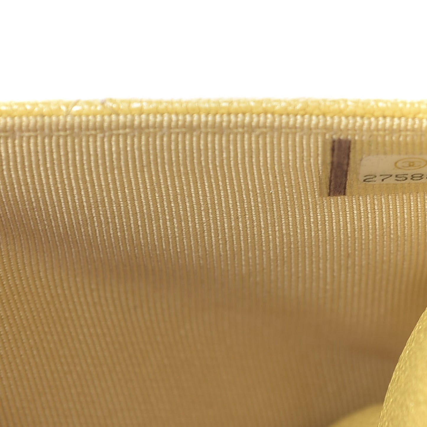 Iridescent Caviar Quilted Wallet on Chain WOC Yellow