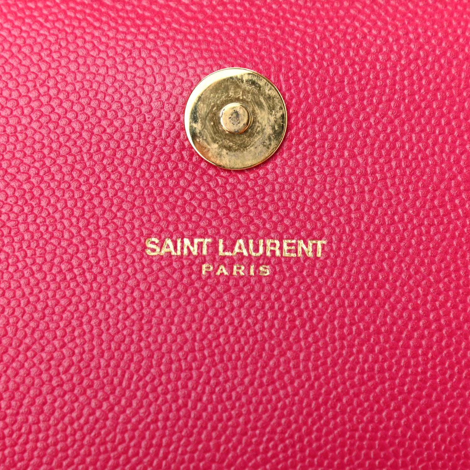 Saint Laurent Calfskin Classic Monogram Cassandre Clutch Lipstick Fuchsia 8 of 10