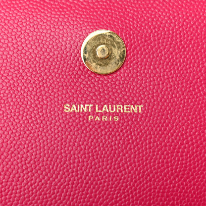 Saint Laurent Calfskin Classic Monogram Cassandre Clutch Lipstick Fuchsia 8 of 10
