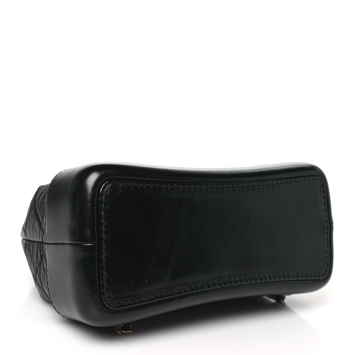 Aged Calfskin Quilted Small Gabrielle Backpack Black