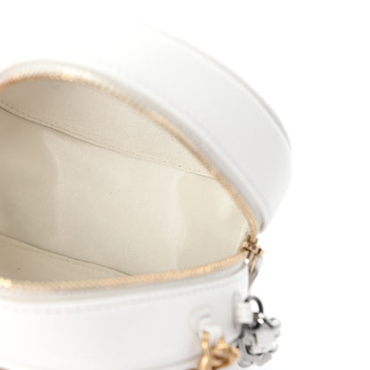 Chanel Goatskin Quilted Chanel 19 Round Clutch With Chain White 5 of 10