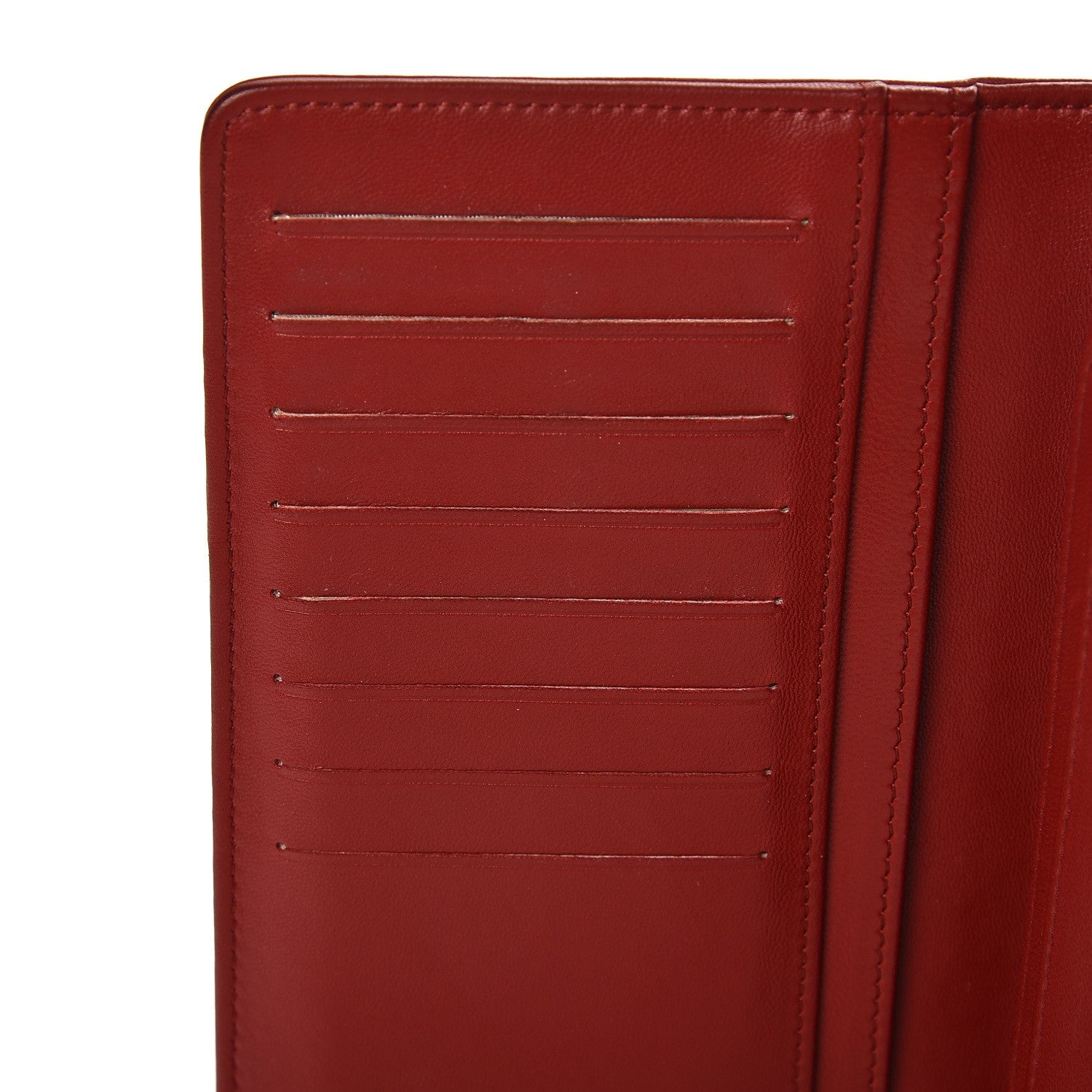 Chanel Lambskin Camellia Embossed Yen Wallet Dark Red 11 of 11