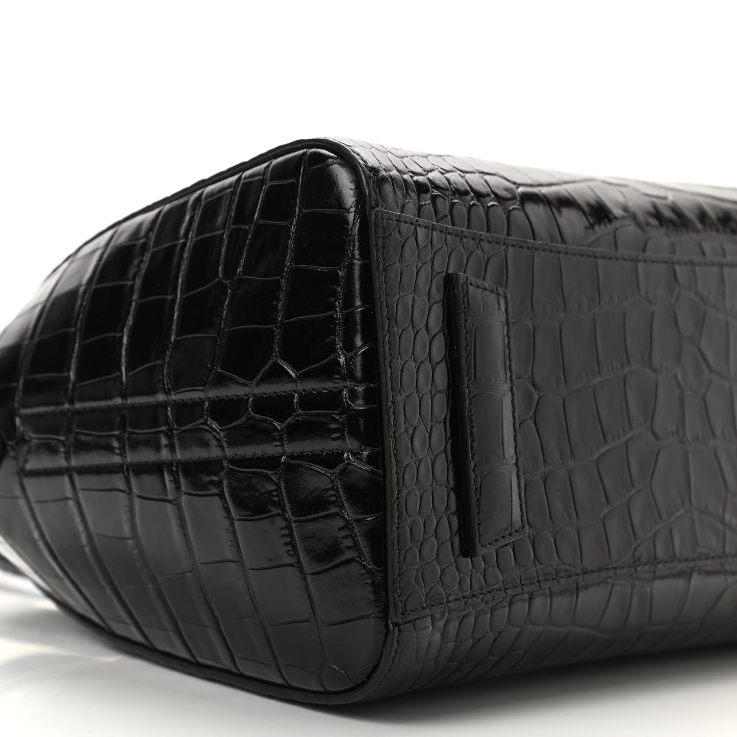 Calfskin Crocodile Embossed Small Antigona Black