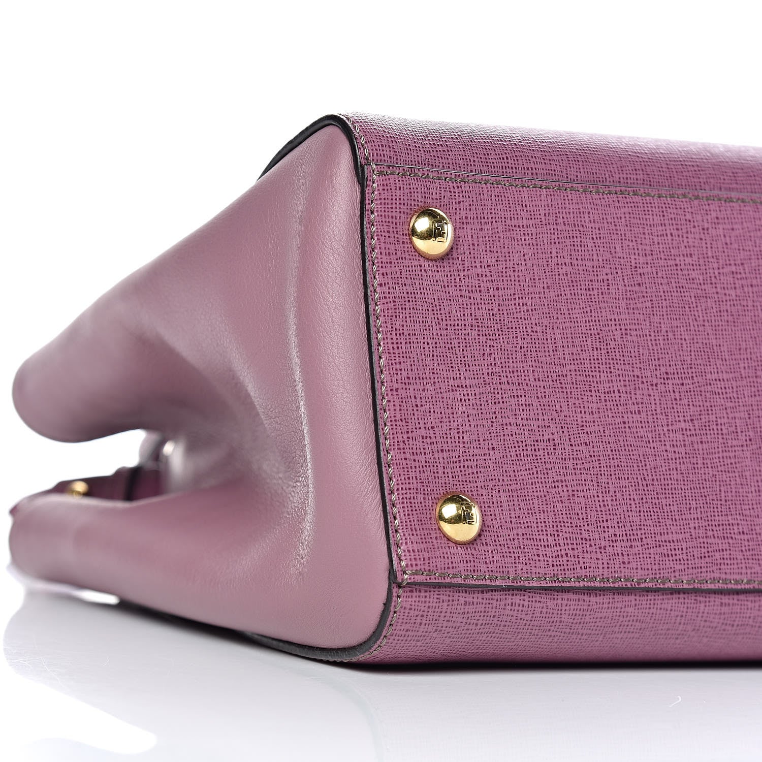 Fendi Vitello Elite Flamingo Petite 2Jours Tote Lilla Glicine 9 of 11