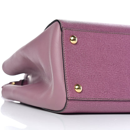 Fendi Vitello Elite Flamingo Petite 2Jours Tote Lilla Glicine 9 of 11