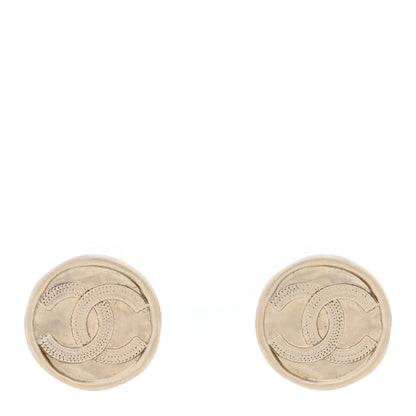 Chanel Metal CC Round Earrings Light Gold 1 of 5