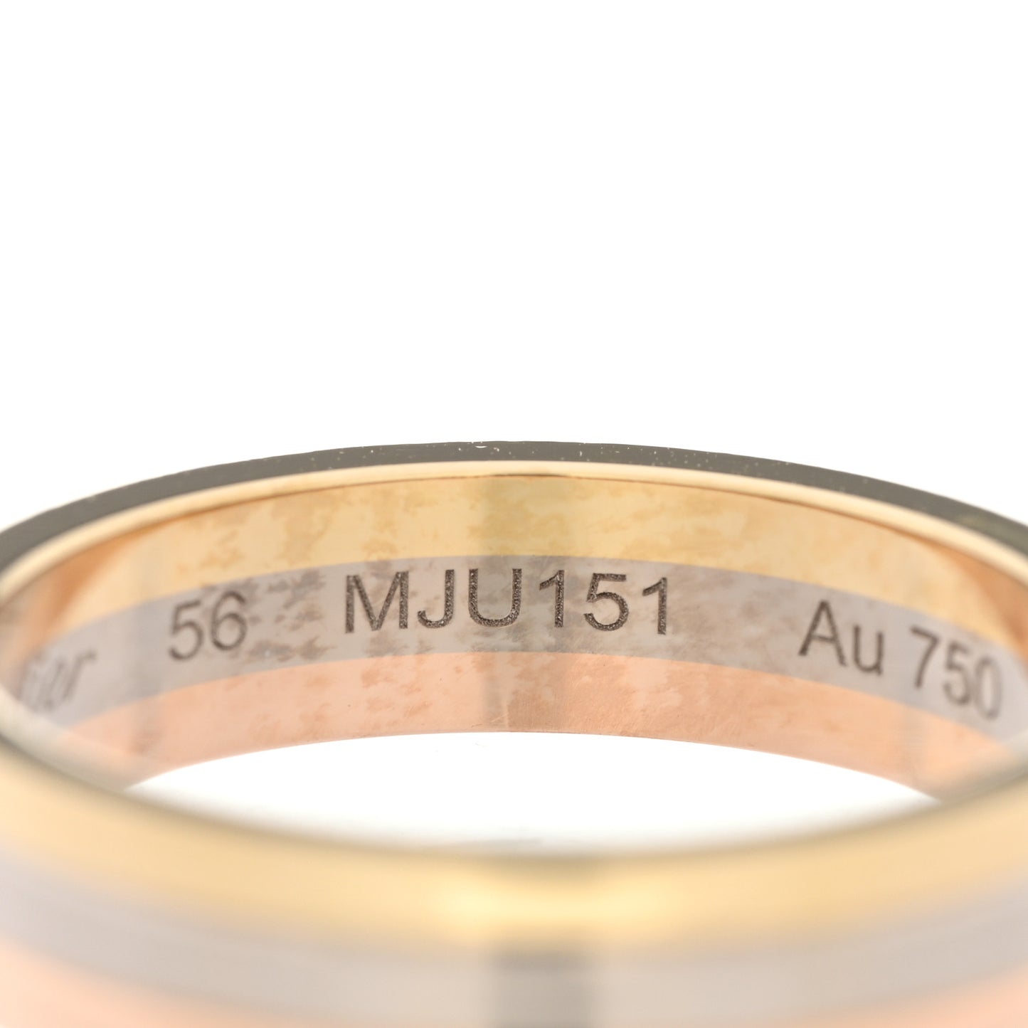 18K Pink White Yellow Gold 4.8mm Vendome Louis Cartier Wedding Band Ring 56 7.75