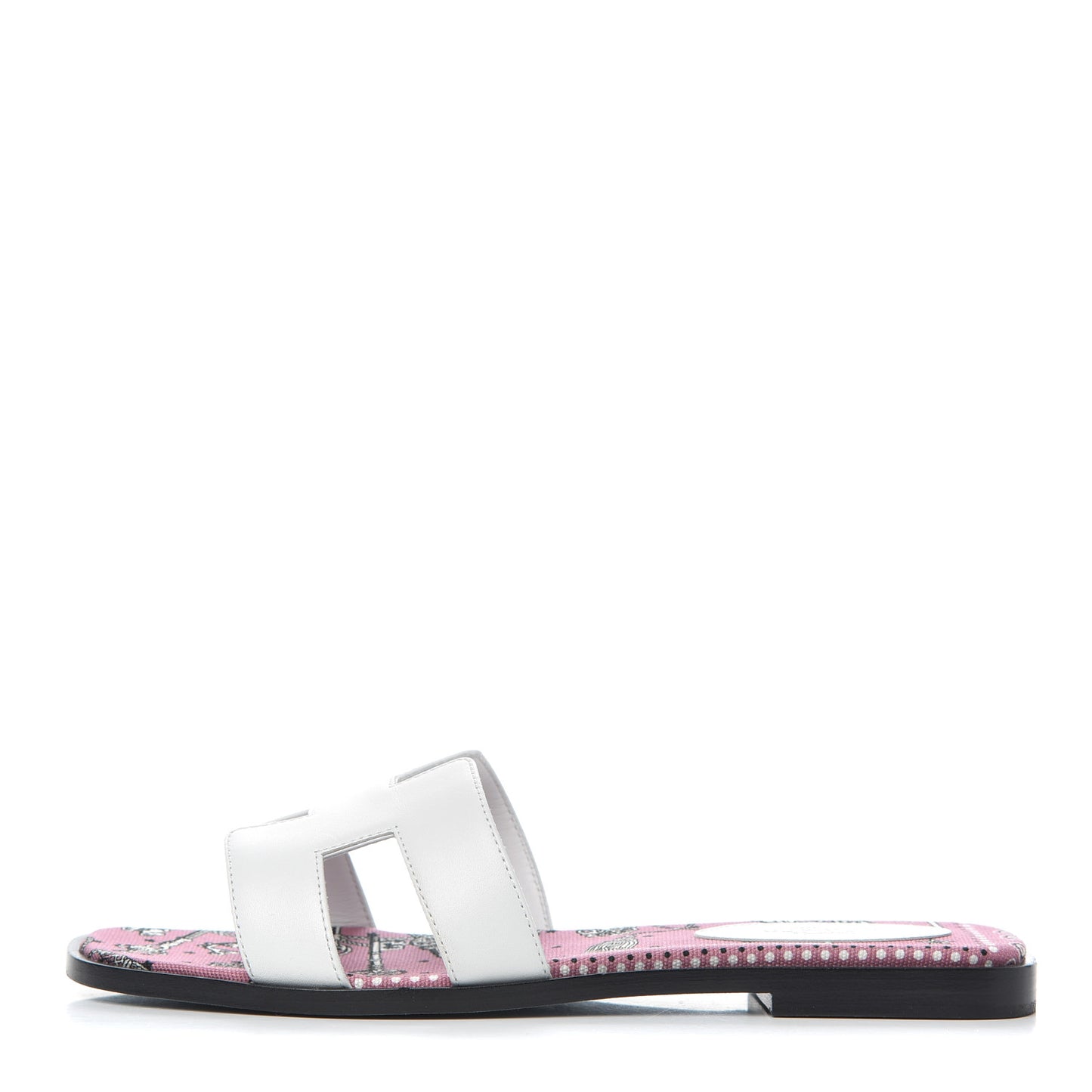 Box Calfskin Bois De Rose White Oran Sandals 37 White
