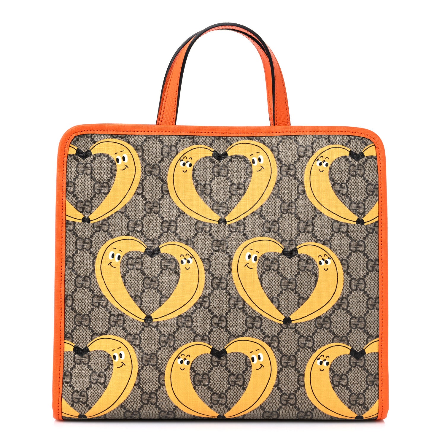 Gucci GG Supreme Monogram Banana Childrens Tote Beige Ebony Multicolor Carrot Orange 1 of 10