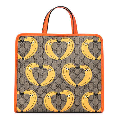 Gucci GG Supreme Monogram Banana Childrens Tote Beige Ebony Multicolor Carrot Orange 1 of 10