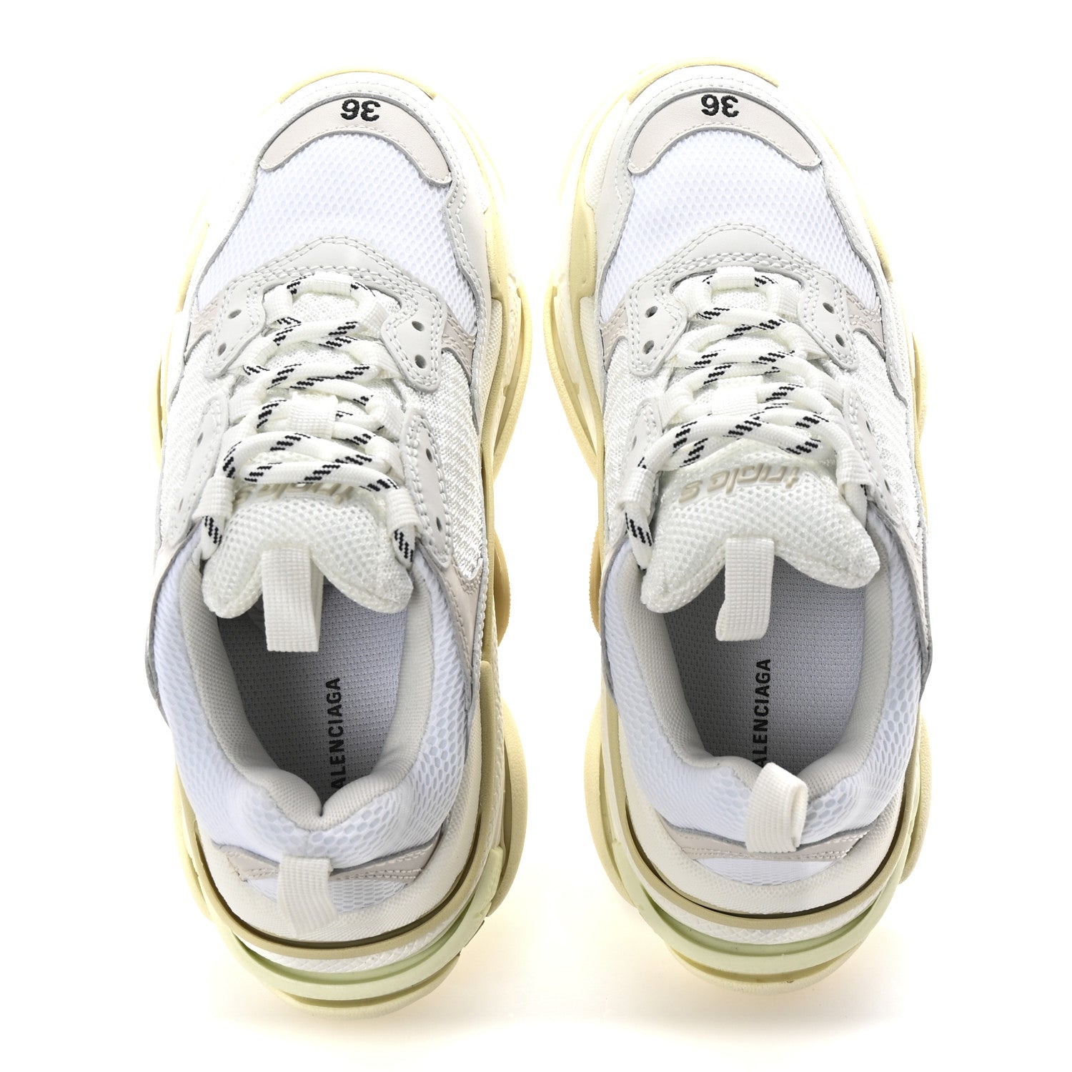 Balenciaga Fabric Mesh Womens Triple S Sneakers 36 White 2 of 8