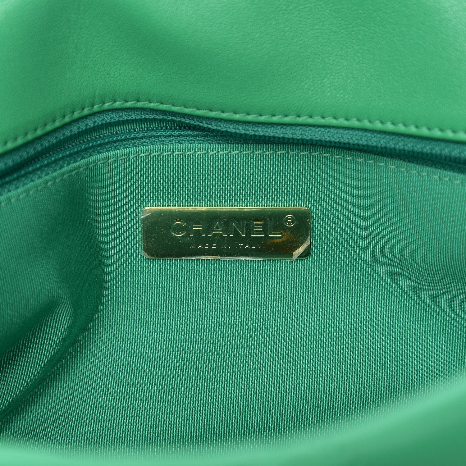 Chanel Goatskin Quilted Large 19 Flap Green 5 of 10