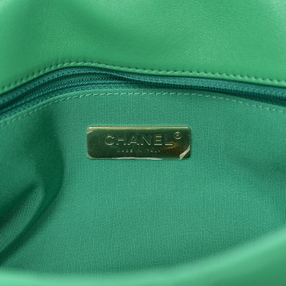 Chanel Goatskin Quilted Large 19 Flap Green 5 of 10