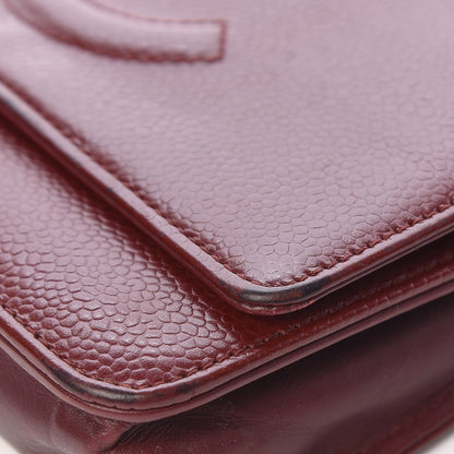 Chanel Caviar Timeless CC Wallet on Chain WOC Dark Red 11 of 14